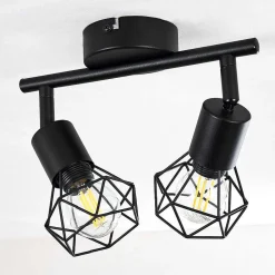 Plafonnier Baripada Noir, 2 Lumieres