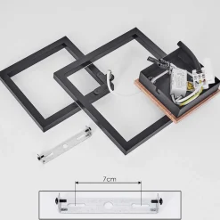 Plafonnier Bealo Led Brun, Couleur Bois, 1 Lumiere