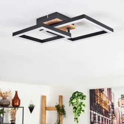 Plafonnier Bealo Led Brun, Couleur Bois, 1 Lumiere