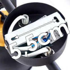 Plafonnier Blackburn Noir Dore, 2 Lumieres