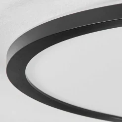 Plafonnier Boyero Led Noir, 2 Lumieres, Telecommandes, Changeur De Couleurs