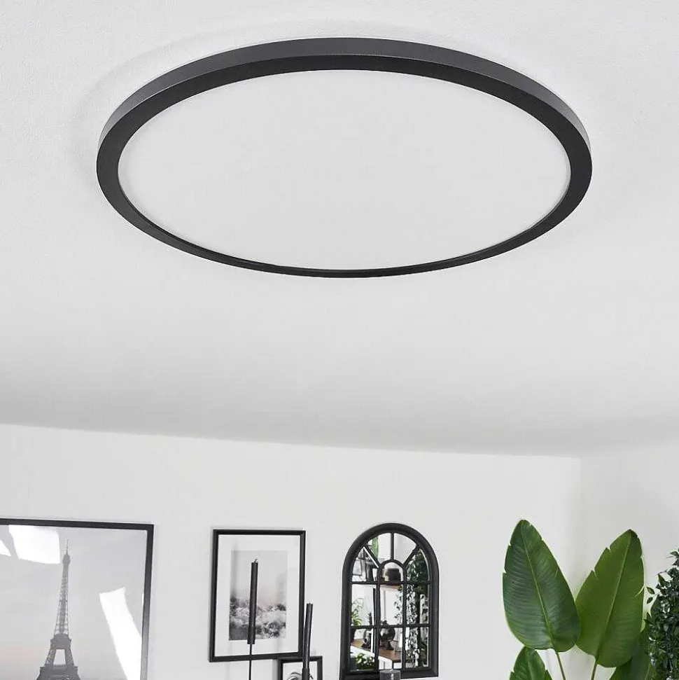 Plafonnier Boyero Led Noir, 2 Lumieres, Telecommandes, Changeur De Couleurs