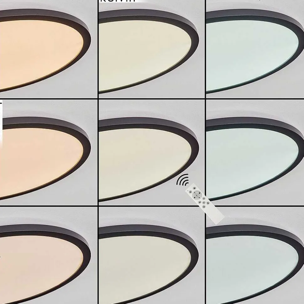 Plafonnier Boyero Led Noir, 2 Lumieres, Telecommandes, Changeur De Couleurs