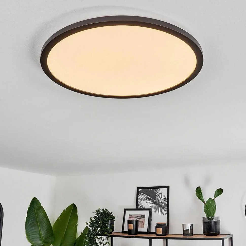 Plafonnier Boyero Led Noir, 2 Lumieres, Telecommandes, Changeur De Couleurs