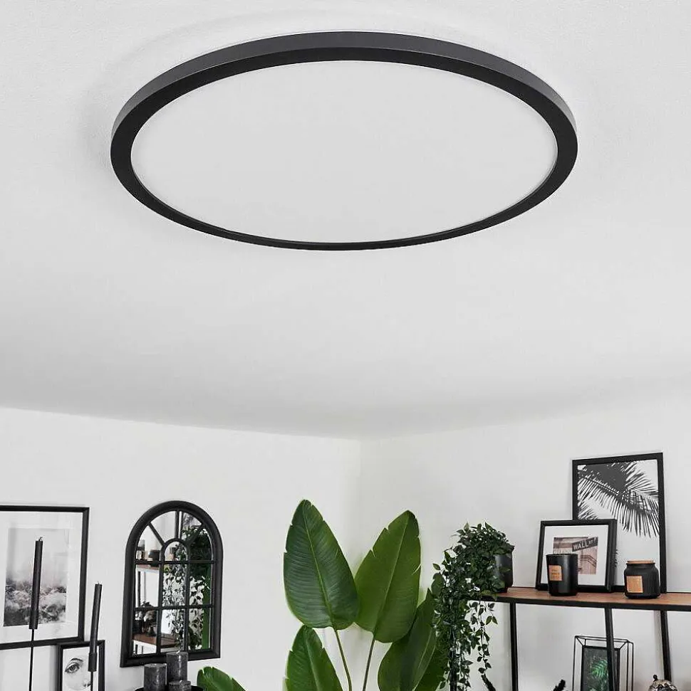 Plafonnier Boyero Led Noir, 2 Lumieres, Telecommandes, Changeur De Couleurs