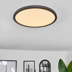 Plafonnier Boyero Led Noir, 2 Lumieres, Telecommandes, Changeur De Couleurs