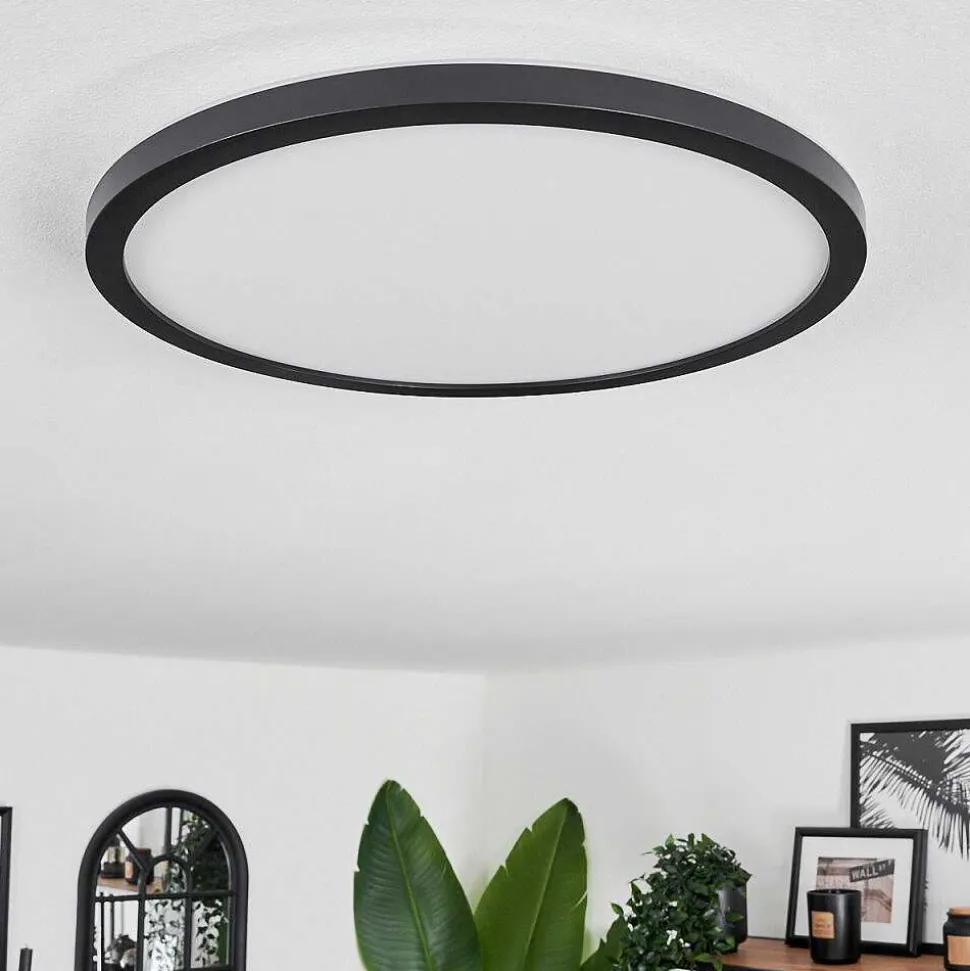 Plafonnier Boyero Led Noir, 2 Lumieres, Telecommandes, Changeur De Couleurs