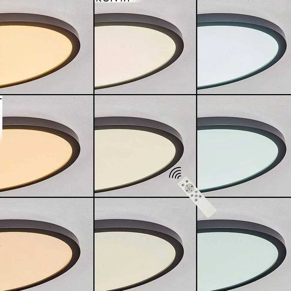 Plafonnier Boyero Led Noir, 2 Lumieres, Telecommandes, Changeur De Couleurs