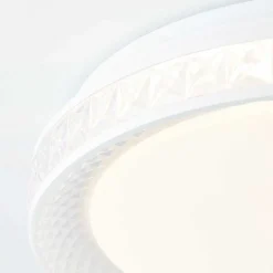 Plafonnier Brilliant Burlie Led Blanc, 1 Lumiere, Telecommandes, Changeur De Couleurs