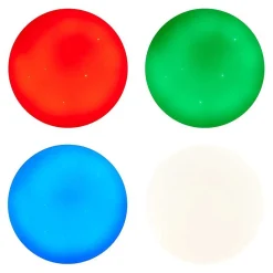 Plafonnier Brilliant Heddy Led Blanc, 1 Lumiere, Telecommandes, Changeur De Couleurs