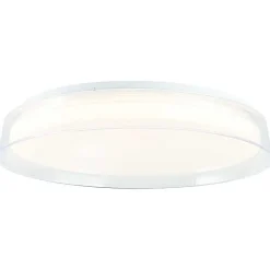 Plafonnier Brilliant Leanna Led Blanc, 1 Lumiere, Telecommandes, Changeur De Couleurs