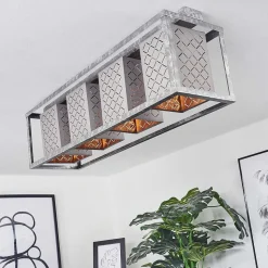 Plafonnier Buchanan Argente, 4 Lumieres