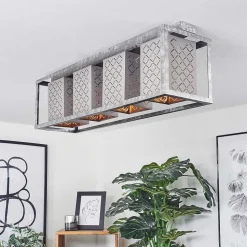 Plafonnier Buchanan Argente, 4 Lumieres