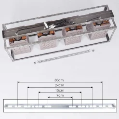 Plafonnier Buchanan Argente, 4 Lumieres