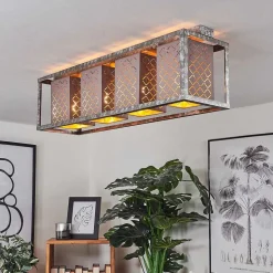 Plafonnier Buchanan Argente, 4 Lumieres