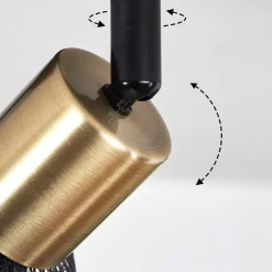 Plafonnier Cairns Vieux Laiton, Noir, 2 Lumieres