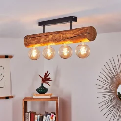 Plafonnier Canedo Noir, 4 Lumieres