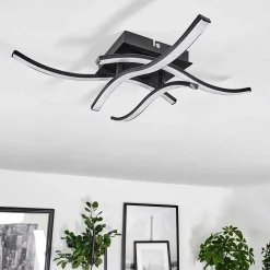 Plafonnier Casais Led Noir, 4 Lumieres