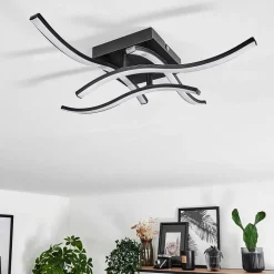 Plafonnier Casais Led Noir, 4 Lumieres