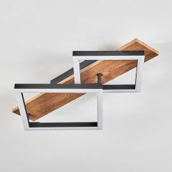 Plafonnier Cascada Brun, Couleur Bois, Noir, 1 Lumiere