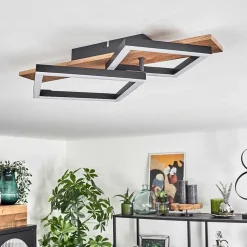 Plafonnier Cascada Brun, Couleur Bois, Noir, 1 Lumiere