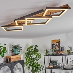 Plafonnier Cascada Led Brun, Couleur Bois, Noir, 1 Lumiere