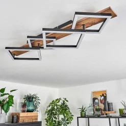 Plafonnier Cascada Led Brun, Couleur Bois, Noir, 1 Lumiere