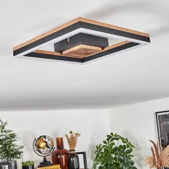 Plafonnier Cascada Led Brun, Couleur Bois, Noir, 1 Lumiere