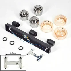 Plafonnier Cevio Noir, 3 Lumieres