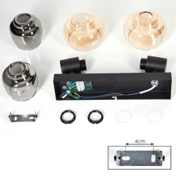 Plafonnier Cevio Noir, 2 Lumieres