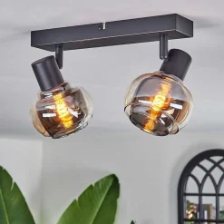 Plafonnier Cevio Noir, 2 Lumieres