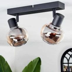 Plafonnier Cevio Noir, 2 Lumieres