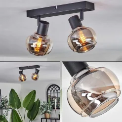 Plafonnier Cevio Noir, 2 Lumieres