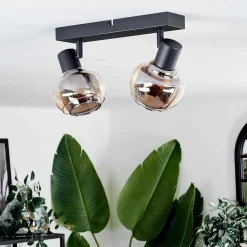 Plafonnier Cevio Noir, 2 Lumieres