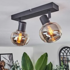 Plafonnier Cevio Noir, 2 Lumieres