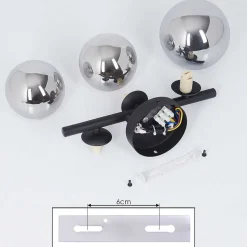 Plafonnier Chariton Led Noir, 3 Lumieres