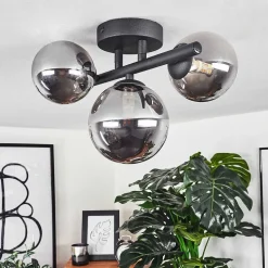 Plafonnier Chariton Led Noir, 3 Lumieres