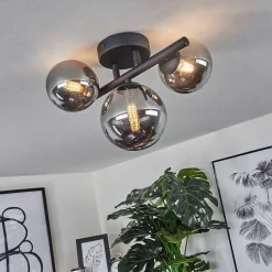 Plafonnier Chariton Led Noir, 3 Lumieres