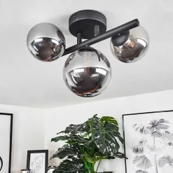 Plafonnier Chariton Led Noir, 3 Lumieres