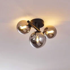 Plafonnier Chariton Noir, 3 Lumieres