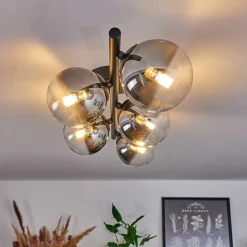 Plafonnier Chehalis Clair, Fume, 5 Lumieres