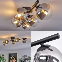 Plafonnier Chehalis Clair, Fume, 5 Lumieres