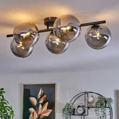 Plafonnier Chehalis Fume, 5 Lumieres