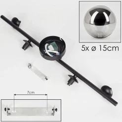 Plafonnier Chehalis Fume, 5 Lumieres