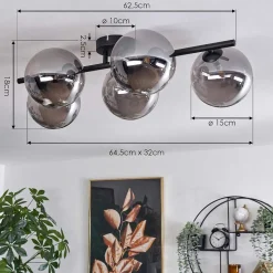 Plafonnier Chehalis Fume, 5 Lumieres