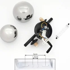 Plafonnier Chehalis Led Noir, 2 Lumieres