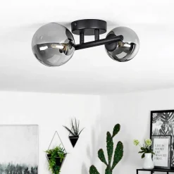 Plafonnier Chehalis Led Noir, 2 Lumieres