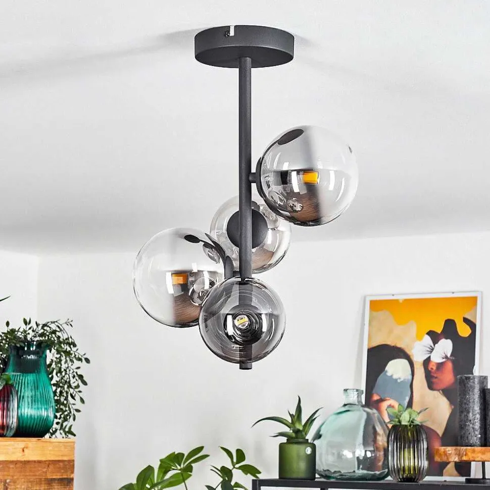 Plafonnier Chehalis Noir, 4 Lumieres