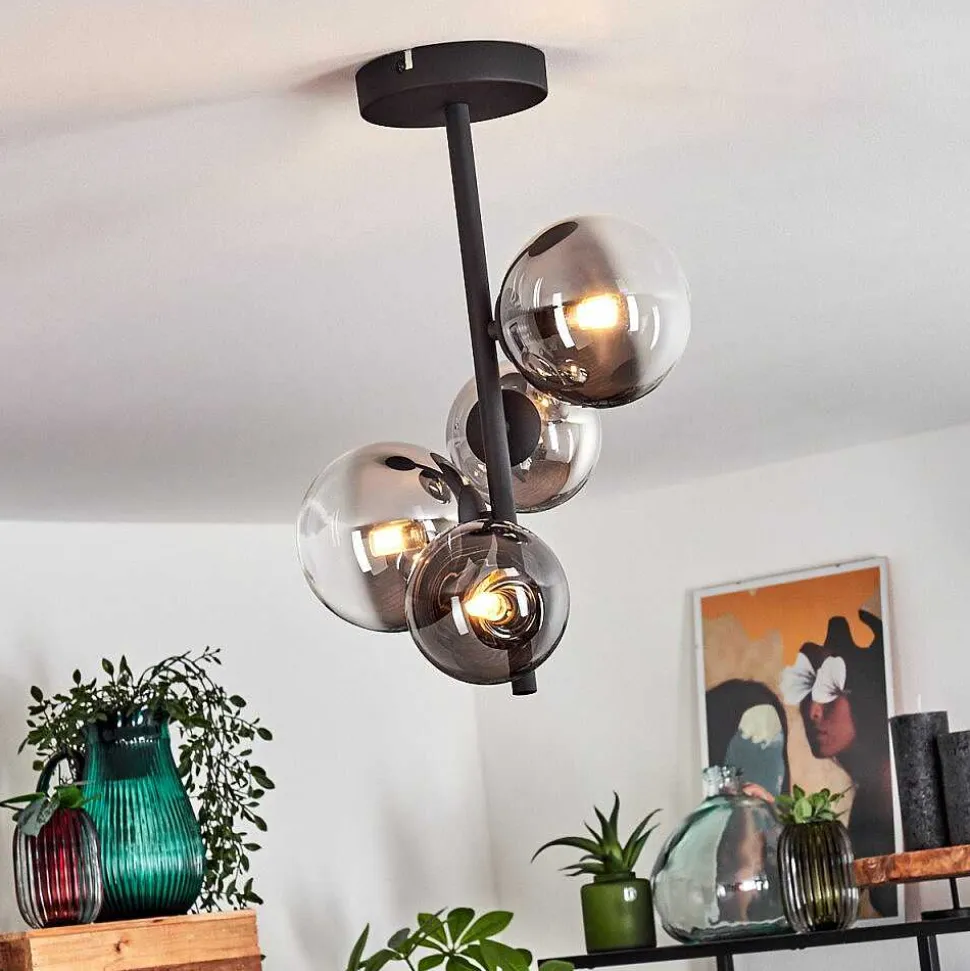 Plafonnier Chehalis Noir, 4 Lumieres
