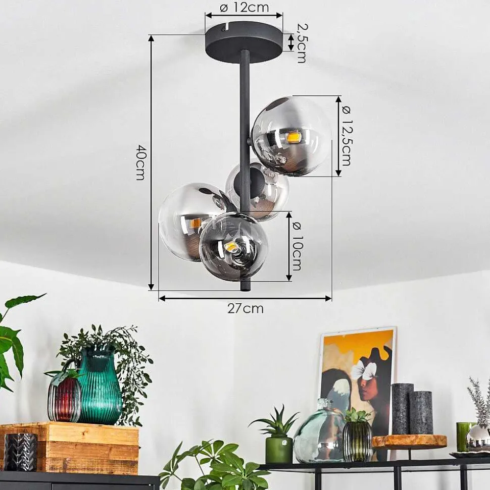 Plafonnier Chehalis Noir, 4 Lumieres